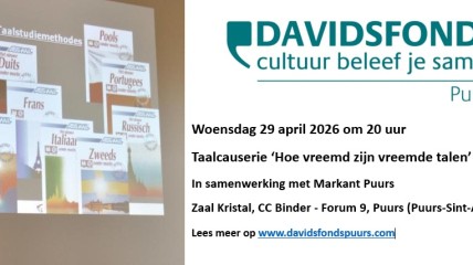 Taalcauserie 'Hoe vreemd zijn vreemde talen'  door Carine Caljon